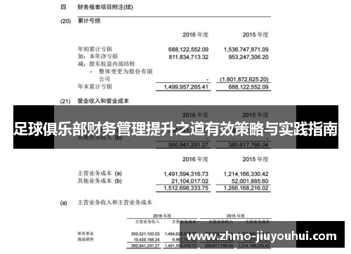 足球俱乐部财务管理提升之道有效策略与实践指南 足球俱乐部财务管理提升之道有效策略与实践指南